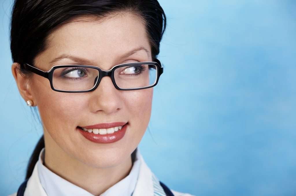 young beautiful  smiling caucasian doctor