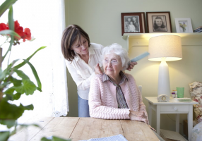 mother caring for aging parent