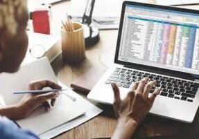 Spreadsheet Document Information Financial Startup Concept