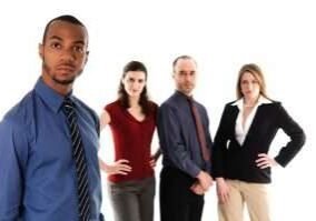 business people on an isolated white background